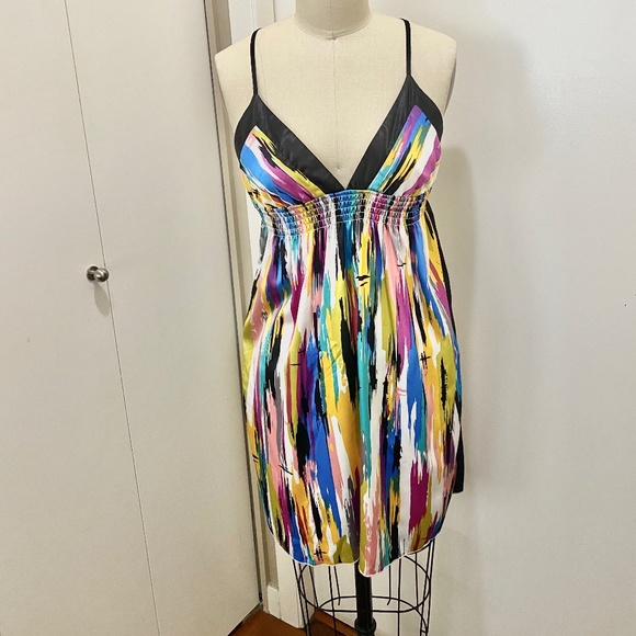 Triangle Top Empire Waist Dress Multi Coloured S/M - Picture 1 of 11